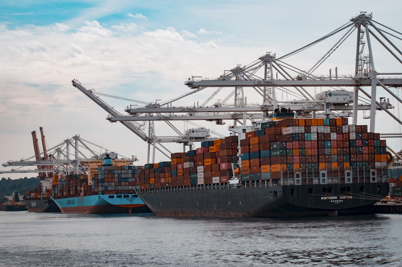 Container ships at port